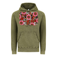 Vintage Olive valentine's day sunflowers leopard cowhide background Vintage Hoodie - RanaPortraitStore