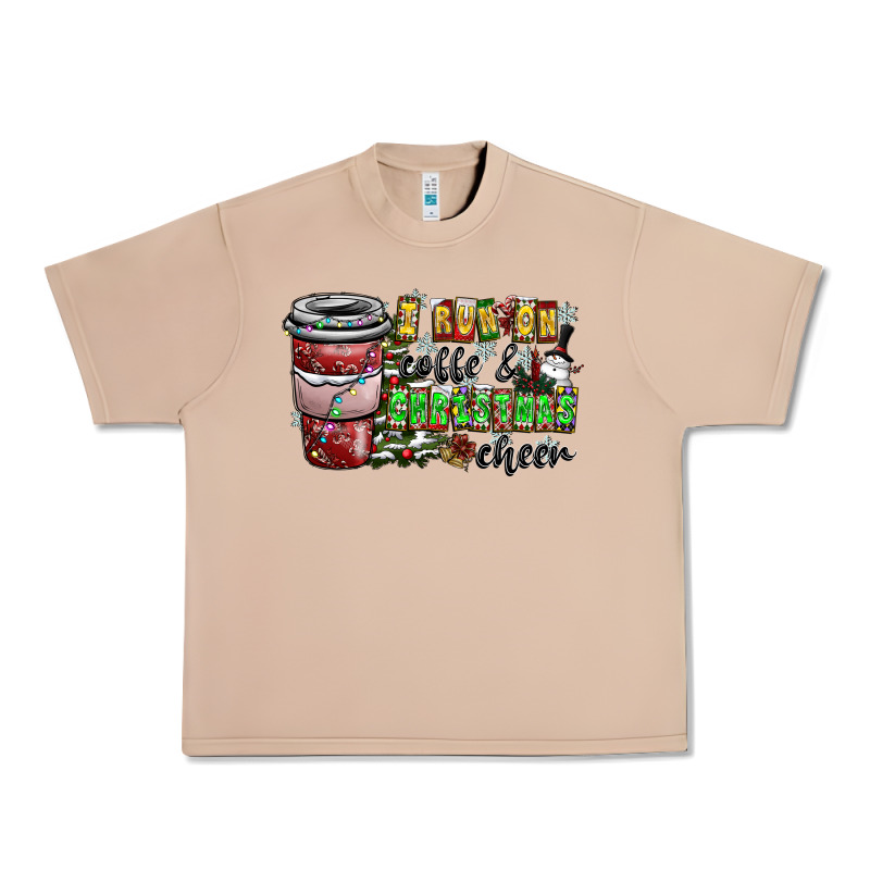 I Run On Coffee And Christmas Cheer Urban Heavy Tee by CowhideDigitalArt | Teevron