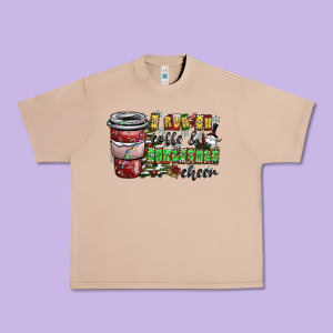 I Run On Coffee And Christmas Cheer Urban Heavy Tee Designed By Cowhidedigitalart