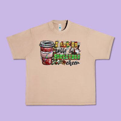 I Run On Coffee And Christmas Cheer Urban Heavy Tee Designed By Cowhidedigitalart