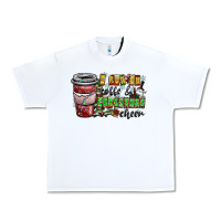 White I Run On Coffee And Christmas Cheer Urban Heavy Tee - CowhideDigitalArt