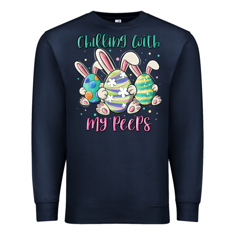 Chilling With My Peeps Premium Sweatshirt by MaliasSmallBusiness | Teevron