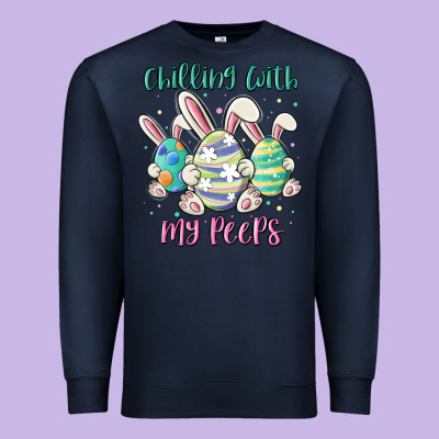Chilling With My Peeps Premium Sweatshirt Designed By Maliassmallbusiness