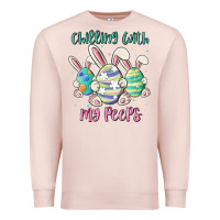 Pale Pink chilling with my peeps Premium Sweatshirt - MaliasSmallBusiness