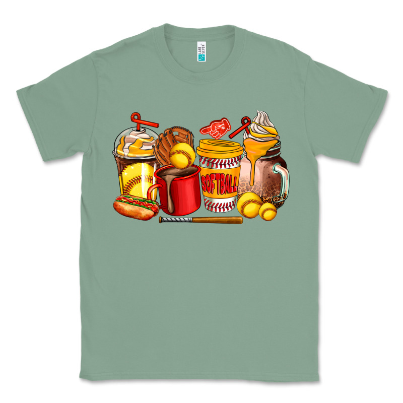 Softball Coffee Cups Classic Tee by AdoDesignShop | Teevron