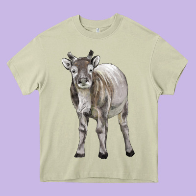 Reindeer Fawn Deer Heavy Core Tee Designed By Lillyallendesigns