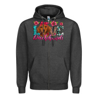 Charcoal Heather love dachshunds Zipper Hoodie - Artiststas