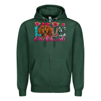 Sports Green love dachshunds Zipper Hoodie - Artiststas
