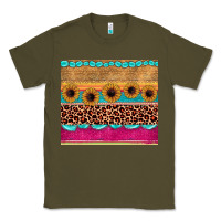 Army Green leopard sunflower gemstone Classic Tee - JahusDesignShop