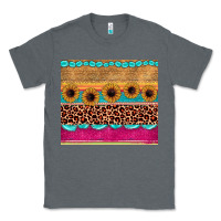 Charcoal Heather leopard sunflower gemstone Classic Tee - JahusDesignShop