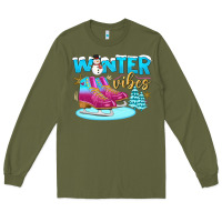 Army Green winter vibes Long Sleeve Tee - BundleAndBundleShop