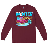 Burgundy winter vibes Long Sleeve Tee - BundleAndBundleShop