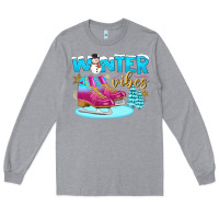 Heather Grey winter vibes Long Sleeve Tee - BundleAndBundleShop