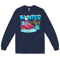Navy winter vibes Long Sleeve Tee - BundleAndBundleShop