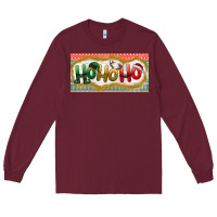 Burgundy ho ho ho Long Sleeve Tee - BundleAndBundleShop