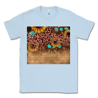 Dusty Blue leopard glitter sunflower gemstone Classic Tee - JahusDesignShop