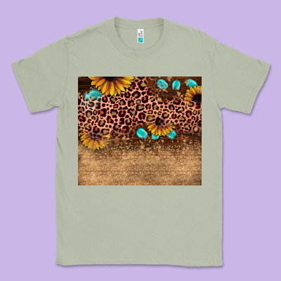 Leopard Glitter Sunflower Gemstone Classic Tee Designed By Jahusdesignshop