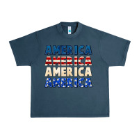 Midnight Navy America 4th of July Urban Heavy Tee - CowGirlArtShop