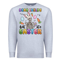 Heather Grey dead inside but it's easter Premium Sweatshirt - MaliasSmallBusiness