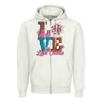 Oatmeal Heather valentines day love like jesus Zipper Hoodie - AdoDesignShop