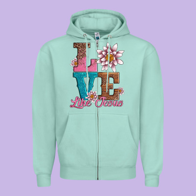 Valentines Day Love Like Jesus Zipper Hoodie Designed By Adodesignshop