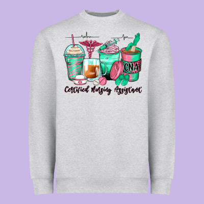 Certified Nursing Assistant Coffee Cups Heavyweight Sweatshirt Designed By Zillion Design Studio