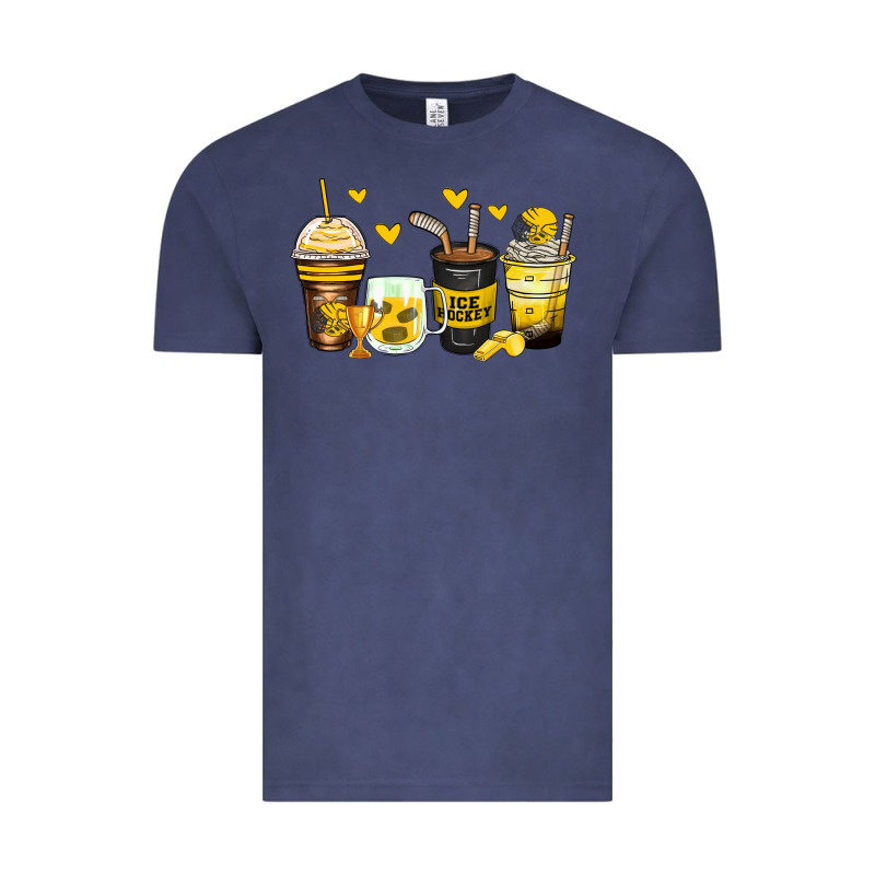 Ice Hockey Coffee Cups Vintage Tee by Zillion Design Studio | Teevron