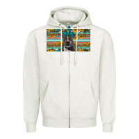 Oatmeal Heather pittbull license plate Zipper Hoodie - Artiststas