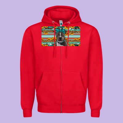 Pittbull License Plate Zipper Hoodie Designed By Artiststas