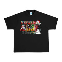 Black I Believe In Santa And Coffee Urban Heavy Tee - CowhideDigitalArt