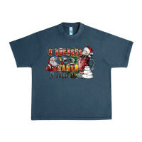 Midnight Navy I Believe In Santa And Coffee Urban Heavy Tee - CowhideDigitalArt