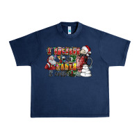 Navy I Believe In Santa And Coffee Urban Heavy Tee - CowhideDigitalArt
