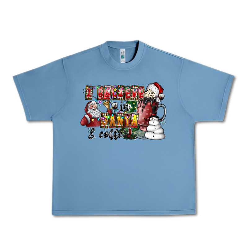 I Believe In Santa And Coffee Urban Heavy Tee by CowhideDigitalArt | Teevron