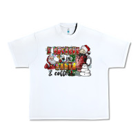 White I Believe In Santa And Coffee Urban Heavy Tee - CowhideDigitalArt