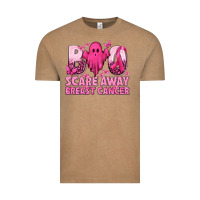 Vintage Coffee Boo Scare Away Breast Cancer Vintage Tee - texasbilliewilder