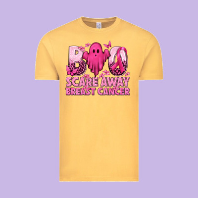 Boo Scare Away Breast Cancer Vintage Tee Designed By Texasbilliewilder