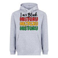 Heather Grey i am black history Heavyweight Hoodie - MaliasSmallBusiness