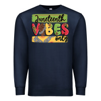 Navy juneteenth vibes only Premium Sweatshirt - MaliasSmallBusiness
