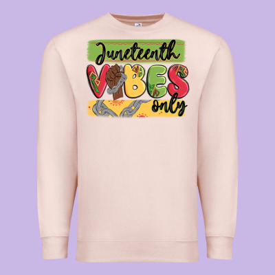 Juneteenth Vibes Only Premium Sweatshirt Designed By Maliassmallbusiness
