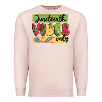 Pale Pink juneteenth vibes only Premium Sweatshirt - MaliasSmallBusiness