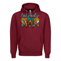 Burgundy labrador mom Zipper Hoodie - Artiststas