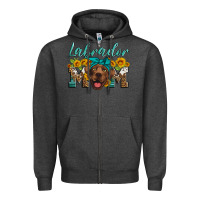 Charcoal Heather labrador mom Zipper Hoodie - Artiststas