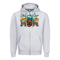 Heather Grey labrador mom Zipper Hoodie - Artiststas