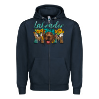 Navy labrador mom Zipper Hoodie - Artiststas