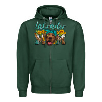 Sports Green labrador mom Zipper Hoodie - Artiststas