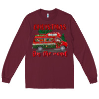 Burgundy christmas on the road Long Sleeve Tee - BundleAndBundleShop