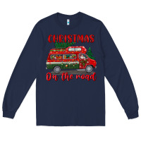 Navy christmas on the road Long Sleeve Tee - BundleAndBundleShop