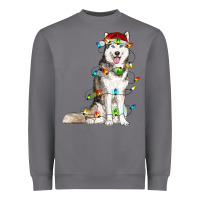 Storm husky with christmas lights Heavyweight Sweatshirt - RanaPortraitStore