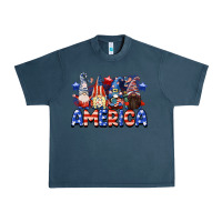Midnight Navy America gnomes 4th of July Urban Heavy Tee - CowGirlArtShop
