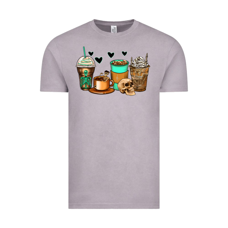 Skeleton Coffee Cups Vintage Tee by Zillion Design Studio | Teevron